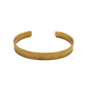 Gold Tone Textured Open Cuff Bracelet